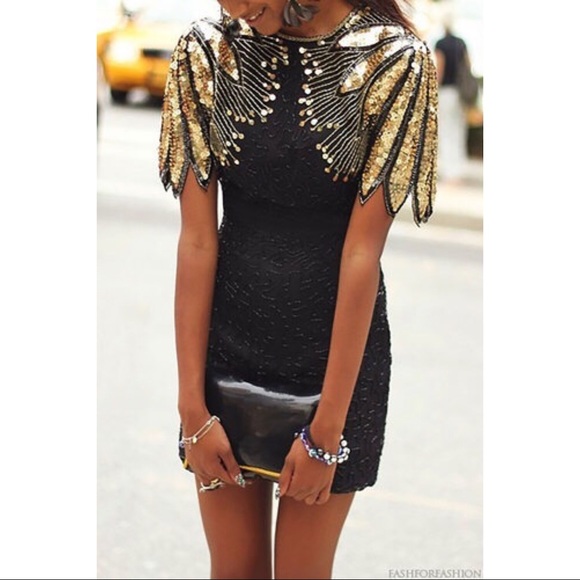 Dresses & Skirts - NEW💥Black Sequin Shoulder Cocktail Prom Dress